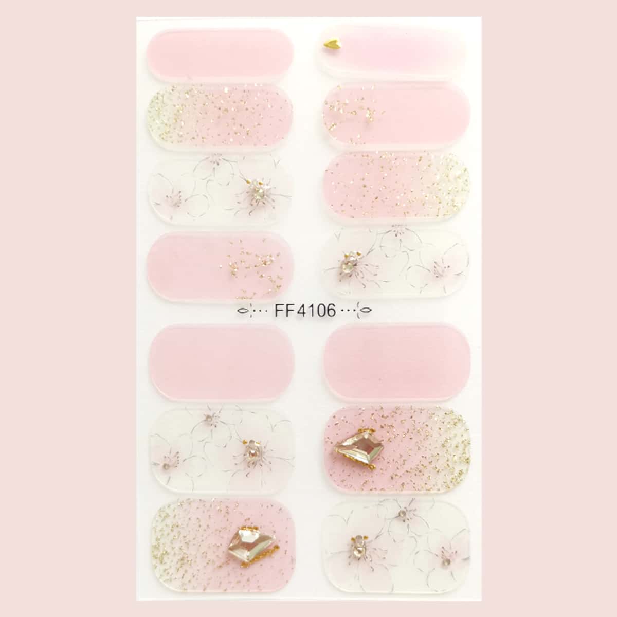 

1sheet Rhinestone Decor Nail Sticker, Multicolor