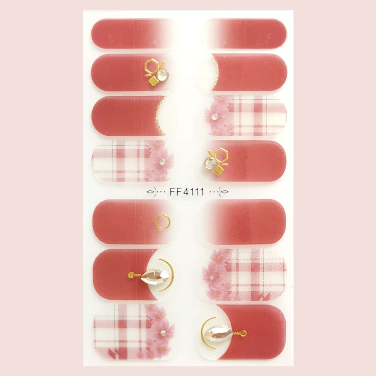 

1sheet Plaid Nail Sticker, Multicolor