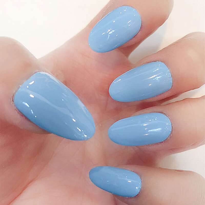 

2sheets Solid Nail Sticker, Baby blue