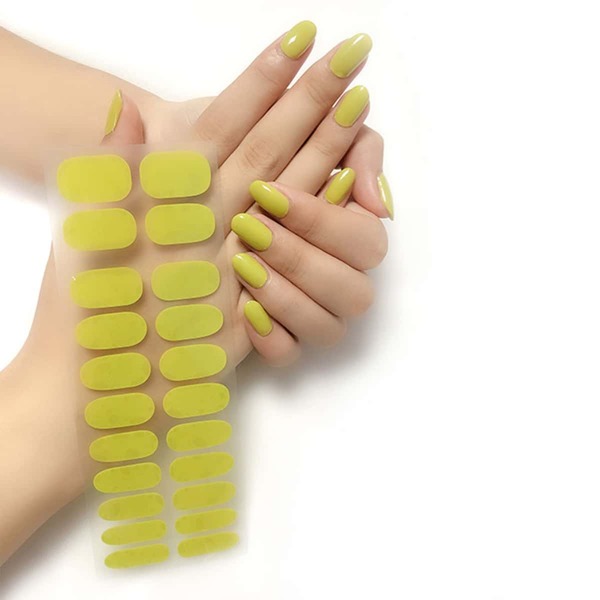 

1sheet Solid Nail Sticker, Yellow