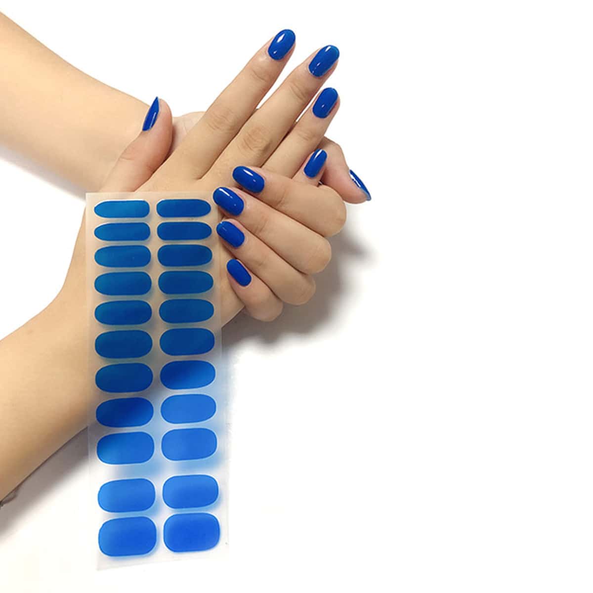 

1sheet Solid Nail Sticker, Blue