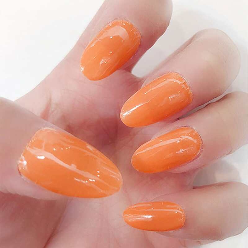 

2sheets Solid Nail Sticker, Orange