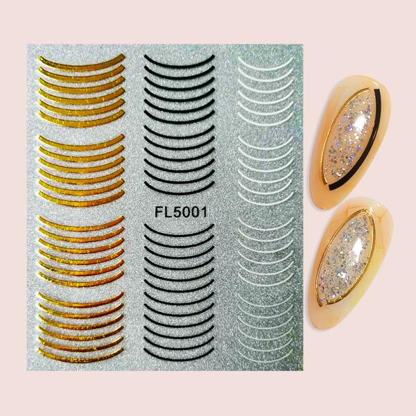 

1sheet Graphic Nail Art Sticker, Multicolor