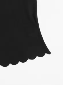 SHEIN Essnce Top Halter Con Borde Festoneado, Top Para Salir - Negro - Ver 6