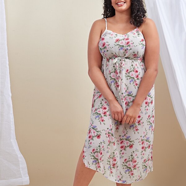 

Plus Floral Print Cami Night Dress, Multicolor