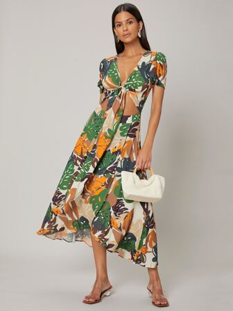 فستان استوائي انسيابي فسكوزي