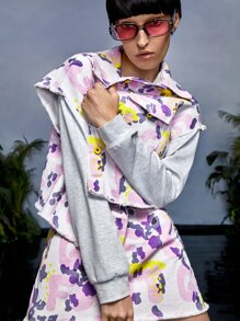 DAYDREAMS AND ICE CREAMS 圖案印花翻蓋口袋毛邊夾克 - 彩色 - 查看 5