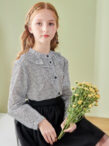 SOLOCOTE Dziewczęce Bluzki Zmarszczony Ditsy Kwiatowy Boho