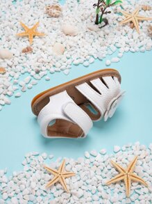 1雙嬰兒女童花朵裝飾圖案鑲嵌涼鞋 - 白色 - 查看 3