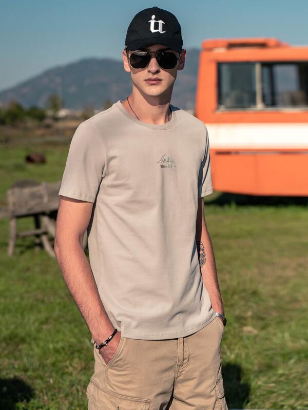 Men Slogan Graphic Tee