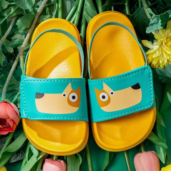 

Toddler Kids Cartoon Graphic Slingback Slides, Multicolor