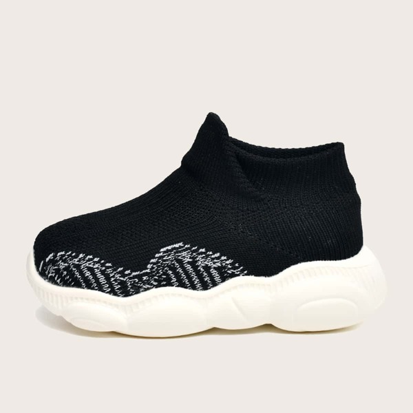 

Toddler Girls Knit Slip On Running Shoes, Black