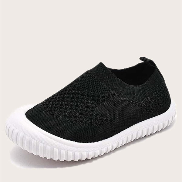 

Toddler Girls Minimalist Knit Slip On Sneakers, Black