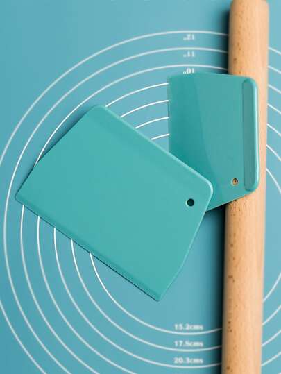 2入組台式刮刀柔性塑料多用途廚房糕點切割工具用於麵包麵團蛋糕糖霜食品刮刀