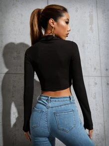 Top corto con aro O con cremallera