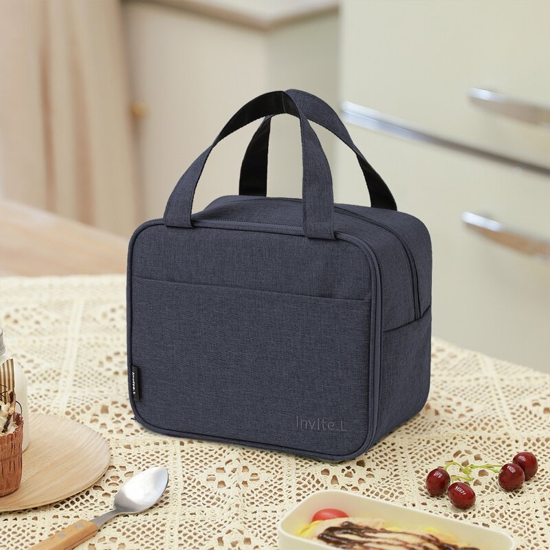 

1pc Portable Lunch Bag, Navy blue