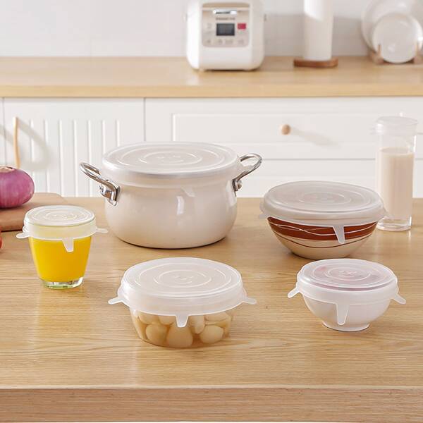 

6pcs Food Cover Set, Clear