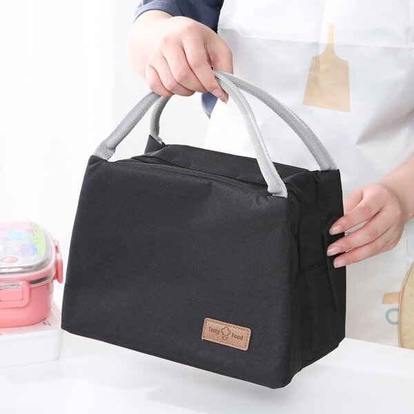 

1pc Portable Lunch Bag, Black