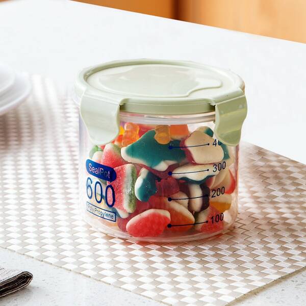 

1pc 600ml Food Sealed Container, Green