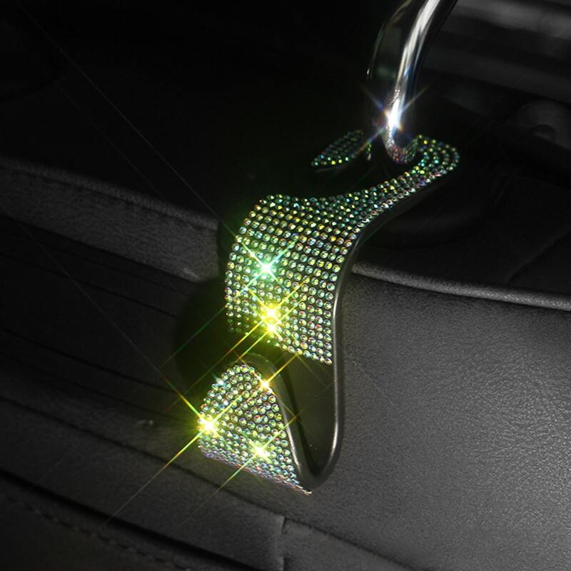 

1pc Rhinestone Decor Car Seat Hook, Multicolor