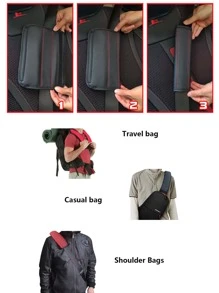 Quilted Car Seat Belt Pad - Black - View 4