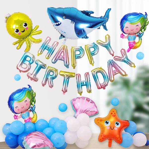 

59pcs Shark Birthday Balloon Set, Multicolor
