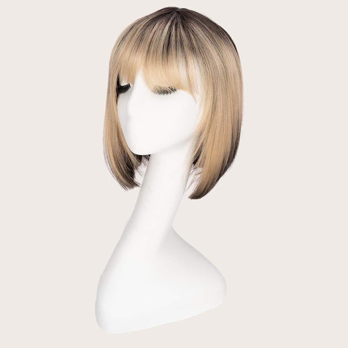 

Natural Short Wig With Bangs, Multicolor