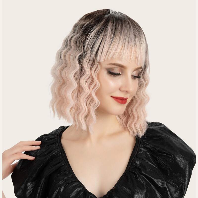 

Ombre Curly Short Wig, Multicolor