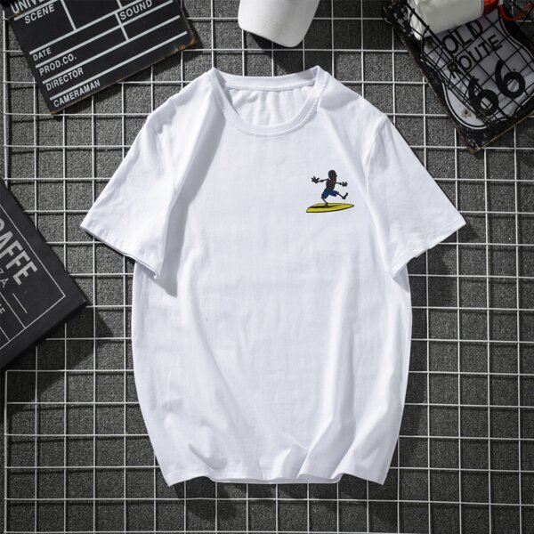 

Men Skull & Letter Graphic Tee, White