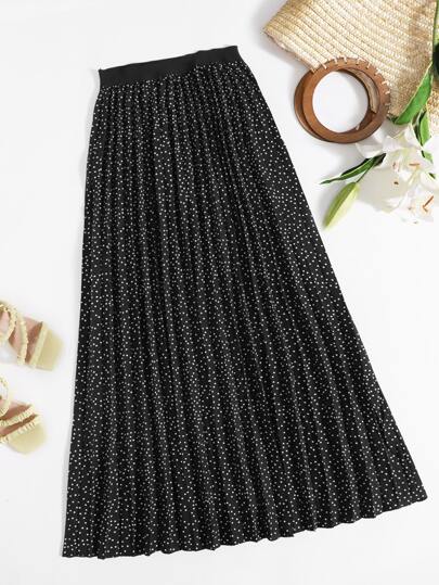 تنورة مقاس كبير مثني وبنقاط بولكا