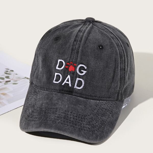 

Men Letter Embroidered Baseball Cap, Black