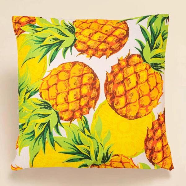 

Pineapple Print Cushion Cover Without Filler, Multicolor
