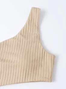 SHEIN Swim 夏季沙灘兩色中空單肩連體游泳衣 - 彩色 - 查看 6