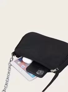 Sac À Main De Designer De Luxe Pour Femmes, Sac Banane Rétro Pour Femmes, Sac À Bandoulière En Nylon, Sac À Main En Métal Pour Chaîne Solide De Couleur Solide À La Mode