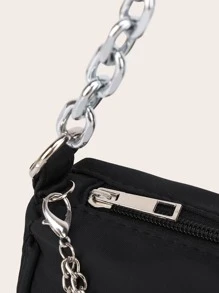 Sac À Main De Designer De Luxe Pour Femmes, Sac Banane Rétro Pour Femmes, Sac À Bandoulière En Nylon, Sac À Main En Métal Pour Chaîne Solide De Couleur Solide À La Mode
