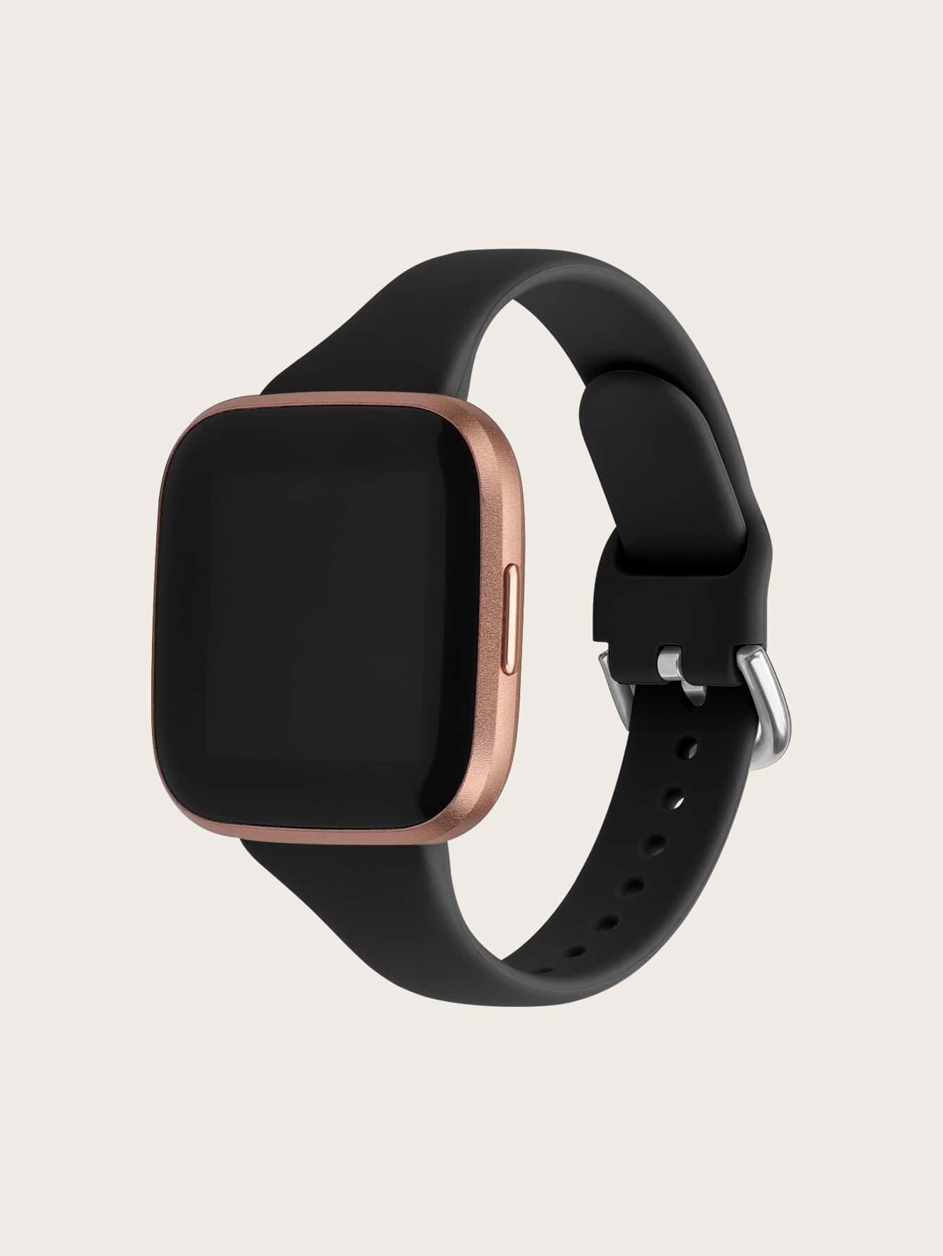 Dây đeo đồng hồ silicon tương thích với Fitbit - màu đen - Xem 1