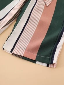 Bebé niña Pantalones de pierna ancha de rayas con cinturón - Multicolor - Ver 3