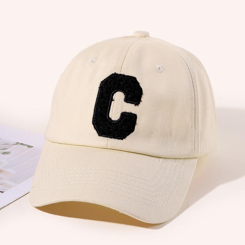 

Letter Graphic Embroidery Baseball Cap, Beige