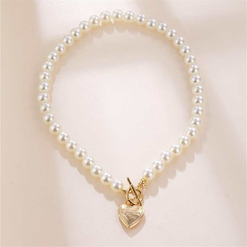 

Faux Pearl Beaded Necklace, White