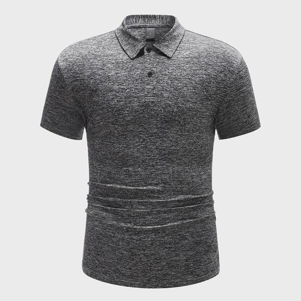 

Men Button Front Polo Shirt, Grey