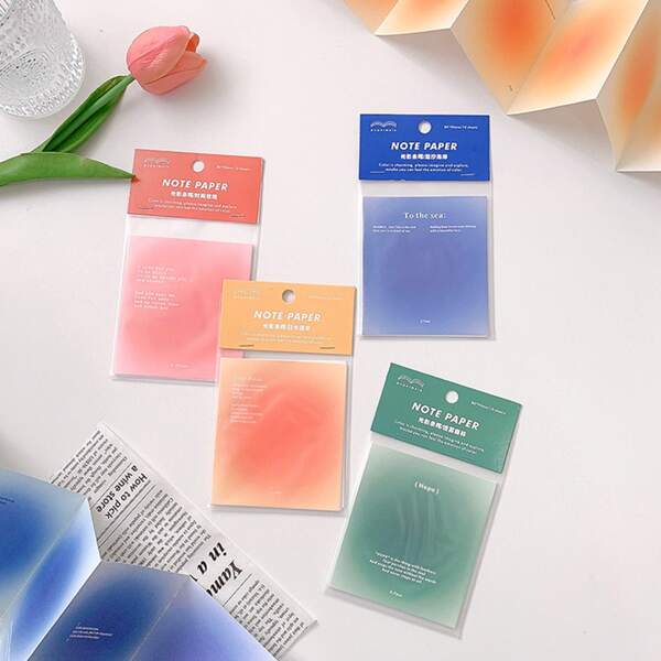

10pcs Slogan Graphic Random Memo Paper, Multicolor