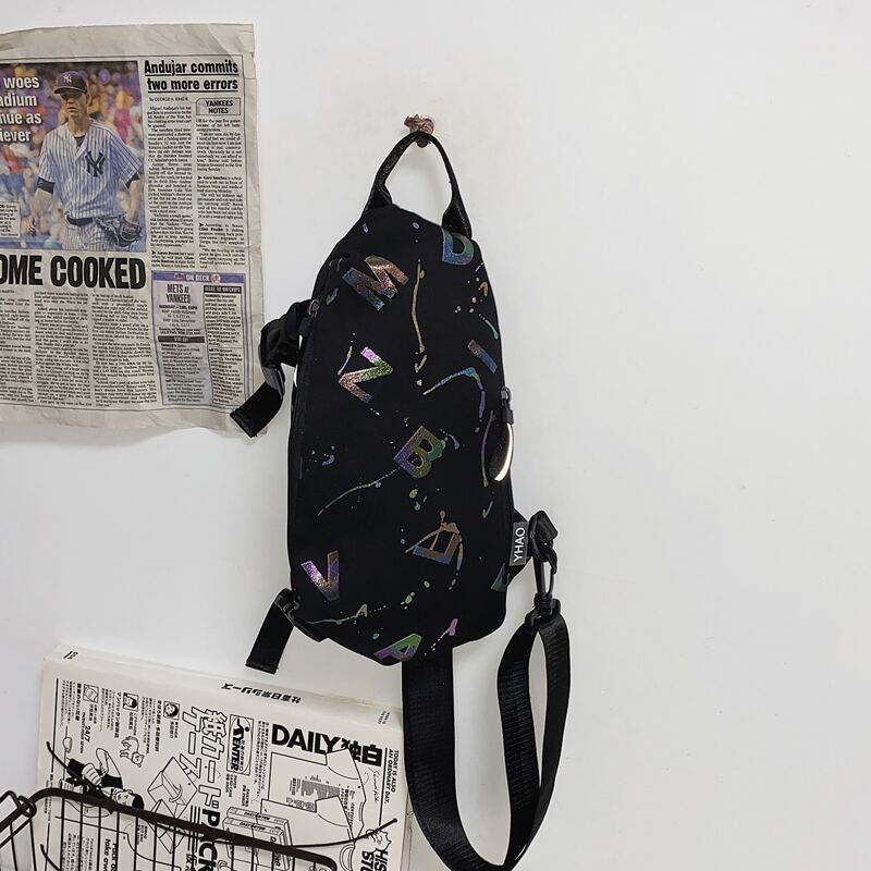 

Letter Graphic Sling Bag, Black
