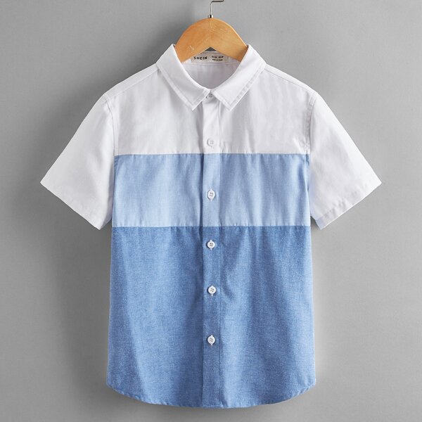 

Boys Colorblock Button Placket Shirt, Multicolor