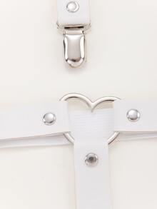 2pcs Heart Decor Garter Belt - White - View 4