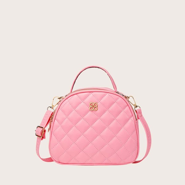 

Girls Quilted Satchel Bag, Pink