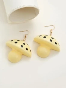 Pendientes largos con diseño de seta - Multicolor - Ver 3