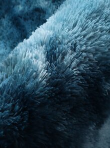 Oval Plush Carpet - Blue - View 2