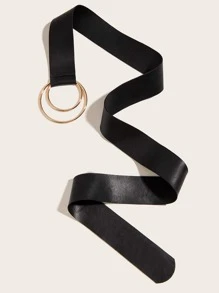 Cinturón ancho con diseño de aro - Negro - Ver 3