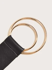 Cinturón ancho con diseño de aro - Negro - Ver 4