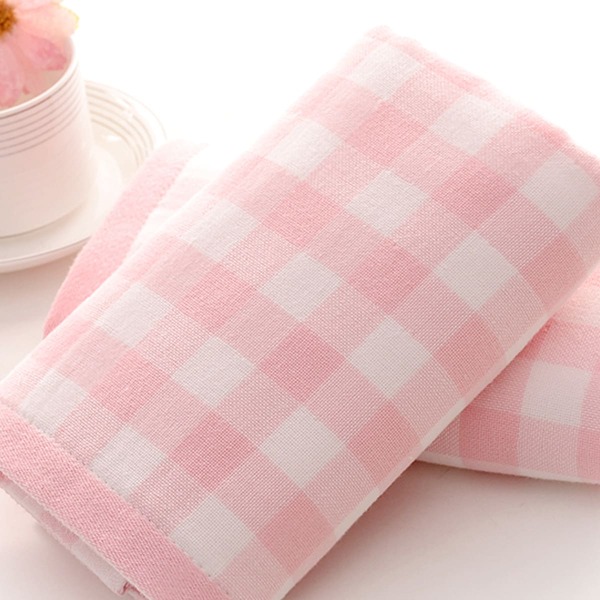 

1pc Gingham Face Towel, Pink